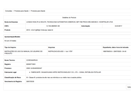 Good News/ The 2019-nCoV IgM/ IgG Antibody Test Kit from Hipro was certified by Brazil ANVISA